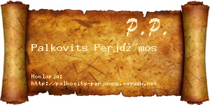 Palkovits Perjámos névjegykártya